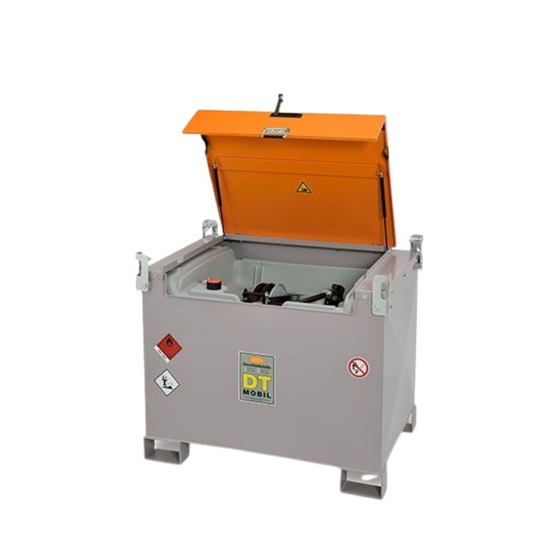 Rezervor transportabil cu pereti dubli pentru motorina DT-Mobil PRO PE 440l Premium, 12V, debitmetru si tambur furtun