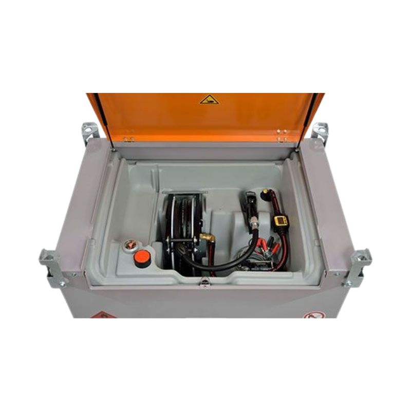 Rezervor transportabil cu pereti dubli pentru motorina DT-Mobil PRO PE 440l Premium, 12V, debitmetru si tambur furtun - imagine 2